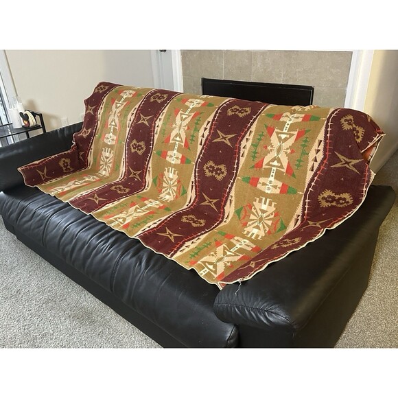 1920s Antique Jacob's Oregon City Indian Trade Blanket Aztec 74 x 58 Rare HTF - Picture 1 of 16